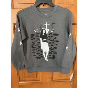 Women's Olivia Rodrigo Guts Grey Long Sleeve Sweatshirt Size XS NWT